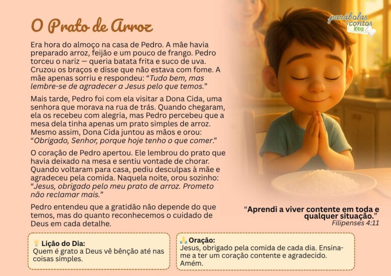 👧🏻👦🏽 Parábolas e Contos Kids - Gratidão que Floresce